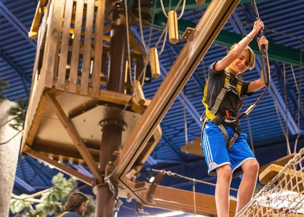 Kid playing on attraction