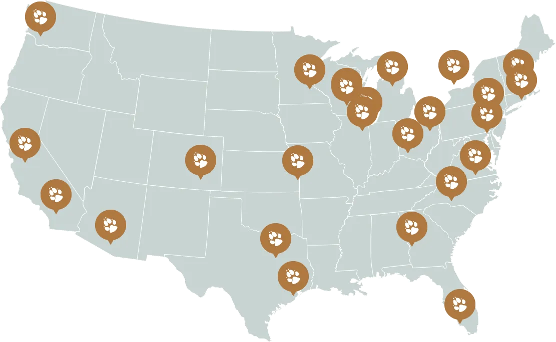 US map of all Great Wolf Lodges