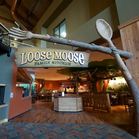 Great Wolf Lodge Southern California outside of loose moose family restaurant
