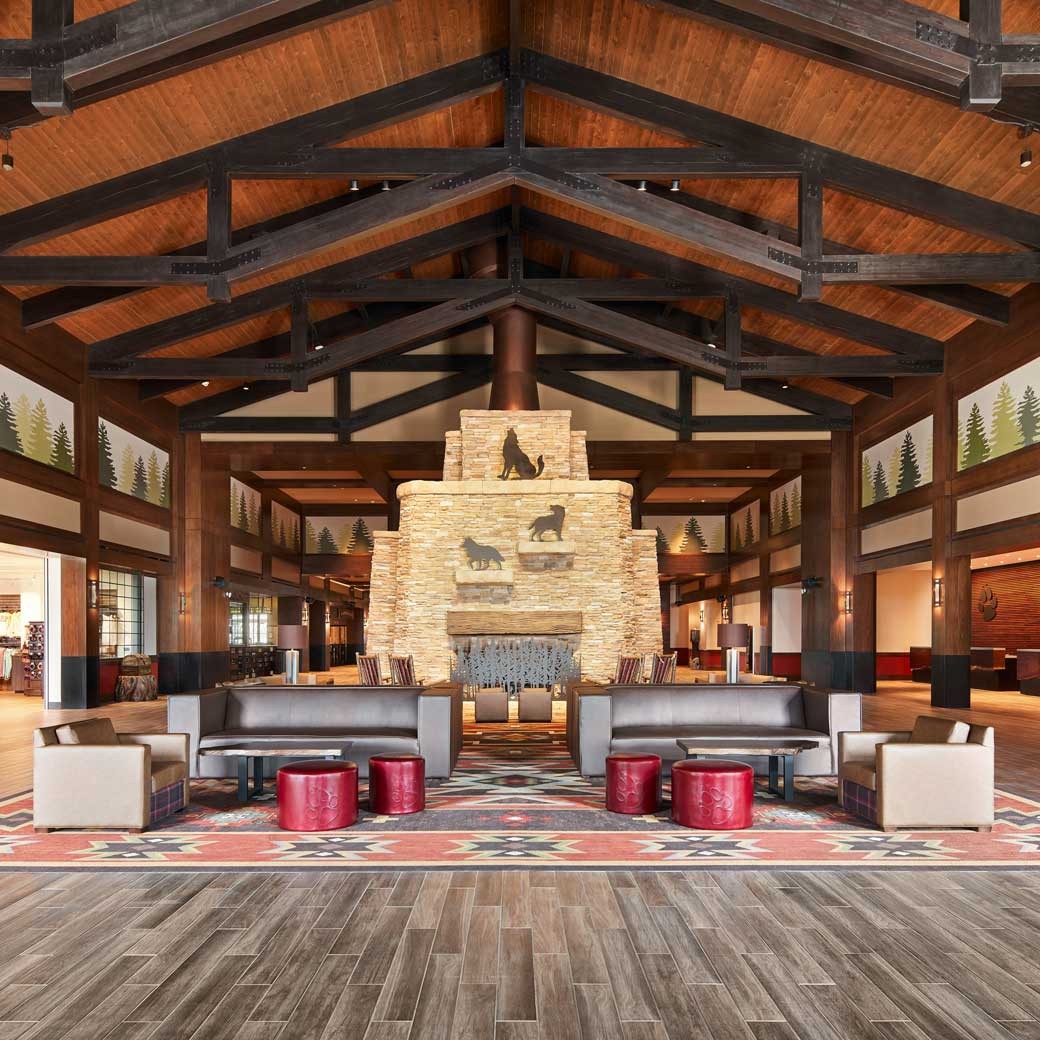 Grand lobby at Great Wolf Lodge