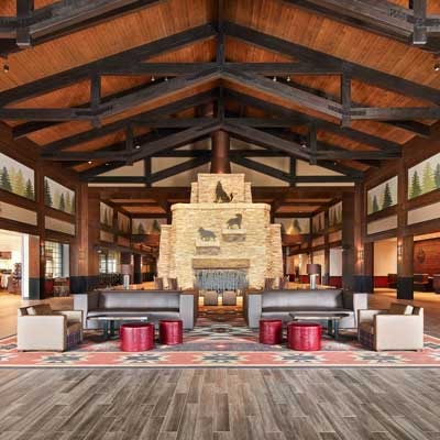 Grand lobby at Great Wolf Lodge